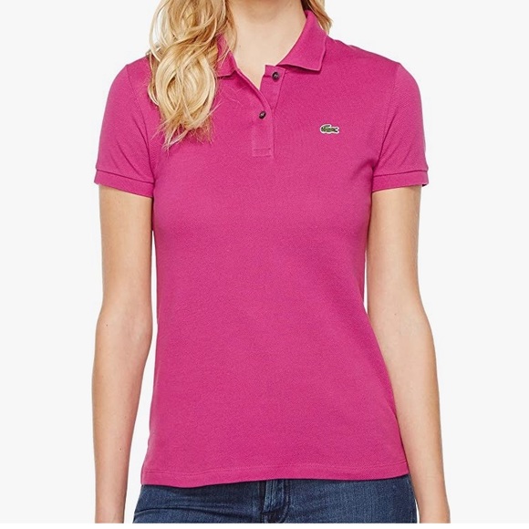 Lacoste Tops - Lacoste Women's Hot Pink Short Sleeve Polo size 46